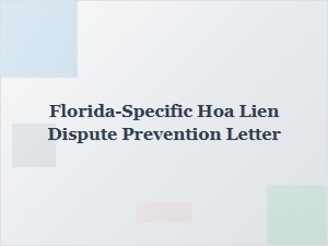 Florida Hoa Lien Dispute Prevention and Financial Relief Options
